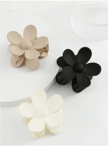 3-delige multi-color bloemenclip, haarklem van harsmateriaal met vijf bloemblaadjes in de vorm van een bloem voor het begin van het schooljaar, dagelijkse haaraccessoires, haaraccessoires voor op reis en op vakantie, haarklem haarspeld, de vier seizoenen