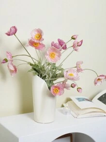 1 Stück, 58 cm, künstliche Mohnblume mit 3 Blüten und 1 Knospe, Stil biegsam, geeignet für DIY Innenraumdekoration Zuhause, Vasenbepflanzung, Hochzeit, Party, Frühjahrs-Bestseller, Gartendekoration, Outdoor Pflanze, Gärtnerei, Künstliche Blumen - Verschiedenfarbig - Übersicht 5