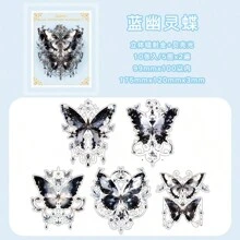 1 paquete de pegatinas holográficas con diseño de mariposa, estilo europeo y americano soñador con patrón de conchas, decoración láser DIY, pegatinas impermeables para portátil, computadora, botella de agua