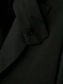 INCERUN Mens Lapel Neck Long Sleve Basic Blazer Coat Party Casual Asymmetrical Hem Jacket Outwear - màu đen - Xem 8