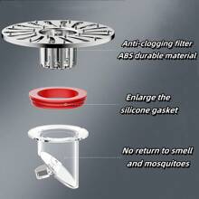 1pc Stainless Steel Floor Drain With Anti-Odor & Insect Prevention Bathroom Toilet Floor Drain Core Sewer Outlet Floor Drain Core Large Panel Insect-Proof Anti-Return Water Anti-Odor Floor Drain Universal Sealing Plug - Fit For Bathroom, Shower, And Kitchen Sink