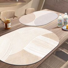 Ovale en vierkante PU-placemat, waterdichte oliebestendige warmte-isolatie, eettafelmat voor thuis