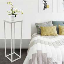 Miumaeov Modern Silver  Flower Stand - Multi-Tier Rectangular Plant Display Shelf For Weddings/Home Decor - 5kg Capacity - Free Standing (26x26x100cm) - 1 - View 6