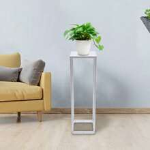 Miumaeov Modern Silver  Flower Stand - Multi-Tier Rectangular Plant Display Shelf For Weddings/Home Decor - 5kg Capacity - Free Standing (26x26x100cm) - 1 - View 7