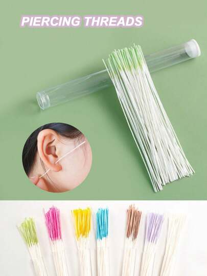 60pcs Piercing Ear Cleaning Line, Anti-Dirt And Anti-Blockage Piercing Cleaning Tools, Portable Mini Cleaning Tools - Can Be Used For Home And Travel