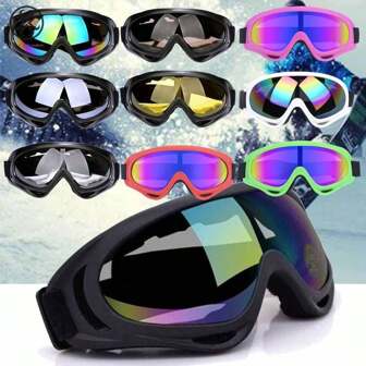 1pc Outdoor Riding Goggles Goggles Goggles Motorcycle Goggles Sports Harley Tactical Windproof Mask Ski And Skateboard Sports Goggles Large Frame Ski Goggles With Colorful Lens, Anti-Collision And Anti-Glare, For Outdoor Sports, Snow, Snowboard, Snowboard, Skiing Night Vision Goggles, Best Gifts For Men, Women, Teens, Christmas And New Year