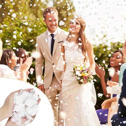5000 piezas de confeti de papel blanco en forma de corazón, 50 gramos por paquete, decoración para la ceremonia de boda, decoración para el Día de San Valentín, adecuado para fiestas, vacaciones, aniversarios de boda y otras ocasiones.