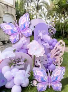 6 piezas de Globos de mariposa iridiscentes de 26", disponibles en múltiples colores - Transparente colorido, Morado soñador, Azul hielo, ideal para regalo, boda, cumpleaños, decoraciones de fiesta, fiesta temática de mariposas, decoración de fiesta de verano al aire libre, se puede combinar con arco de globos, globo de mariposa rosa, globo de mariposa iridiscente transparente de vuelta a la escuela Día de San Valentín
