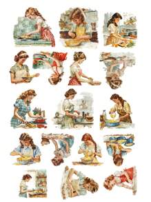 17 pezzi di adesivi decorativi in stile vintage con acquerelli, raffiguranti ragazze di Londra, ragazze di moda eleganti, ragazze di cucina europea vintage, per decorare album fotografici, cover per telefono, iPad, articoli per la scuola e forniture scolastiche