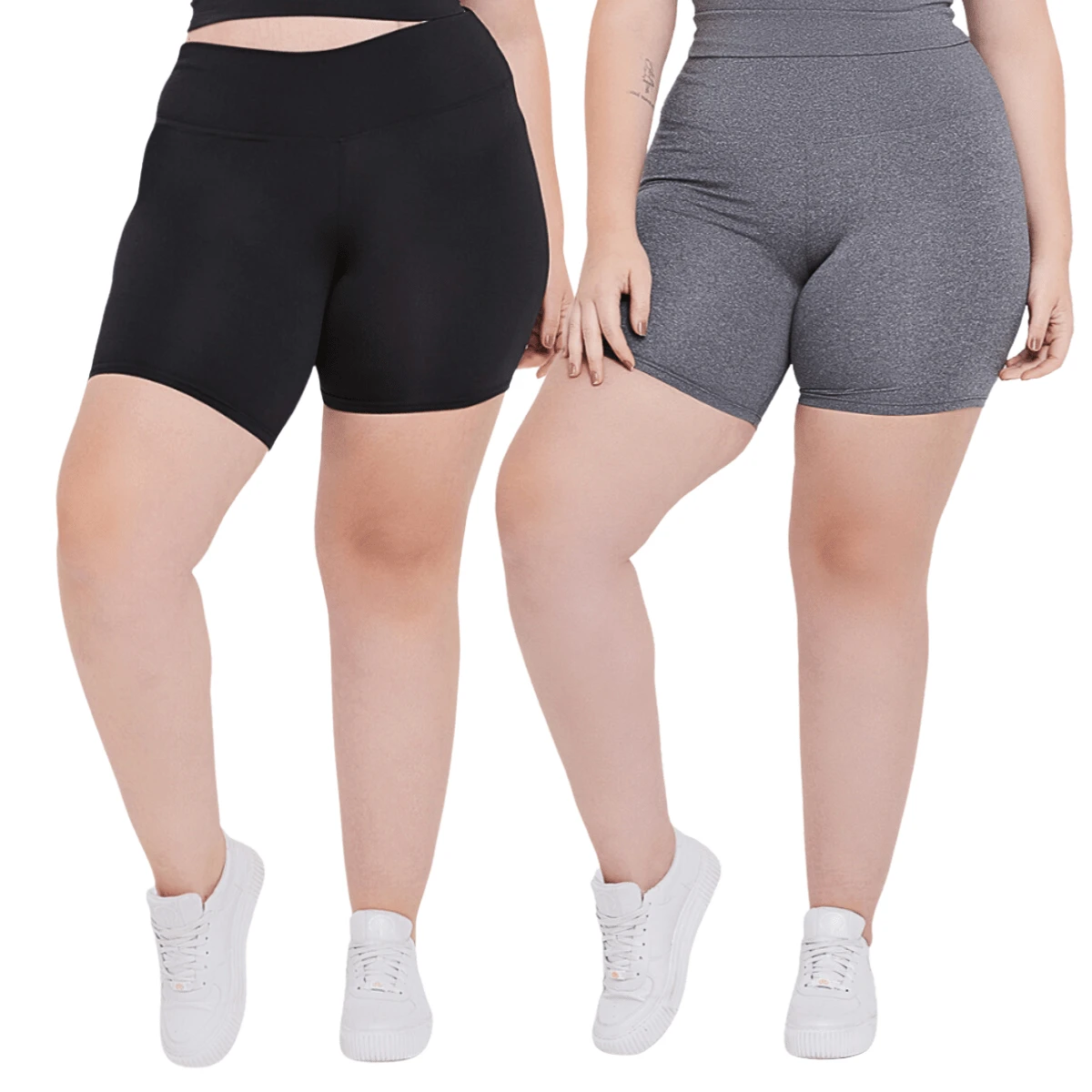 Plus Size Sports Shorts - màu đen - Xem 1