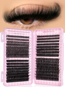 GROINNEYA 3/28Rows Individual Eyelashes Book Large Capacity 9-16mm Mixed Length Cluster Eyelashes For Beginner DIY At Home Eyelashes Extensions Set