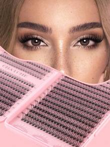 640片D型卷翘单根假睫毛，10-16mm混合长度，高浓密10D/20D混合分段假睫毛册，D型卷翘浓密纤长睫毛，适合日常佩戴，易于使用，睫毛簇，单根假睫毛，假睫毛 - D - 查看 3
