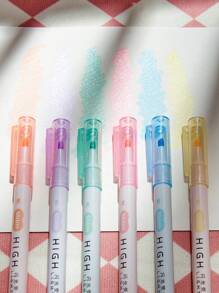 6 PIEZAS Bolígrafos resaltadores brillantes y con purpurina, Resaltadores con purpurina, Marcadores resaltadores con purpurina para notas brillantes, diarios, escuela y oficina. De vuelta a la escuela