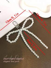 Modischer & süßer Kunstperlen Schleife Schlüsselanhänger Handyhänger, geeignet für tägliches Tragen, Geburtstags Geschenk, DIY Taschen Anhänger, Liebenswertes Accessoire Geschenk, Vintage Anhänger für Frauen und Mädchen Schleifen