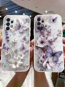2 Stück perforierte Blumenprint stoßfeste Handyhülle kompatibel mit iPhone 16/16Pro/16Plus/16ProMax, iPhone 15 Pro Max, Apple iPhone X/XS/XR/7/8/P/S2, Galaxy A50/A12/A32/A52/A72/A51/A21S/A13/A14, Redmi 11/12Pro/12/12X/Note 11/9A/9C/Poco X3, Redmi 10/9/Note9/12C/Note 11Pro/10C/Note8Pro