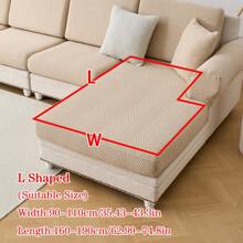 1 件防水防尘防滑沙发座垫套，弹性纯色沙发套，宠物友好型，适合 L 形和 1/2/3/4 座沙发（单独出售），适合所有季节 - 卡其色 - 查看 18