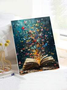 1pc 40*50cm Frameless Tree Landscape Digital Oil Painting, Adult Beginner DIY Digital Oil Painting Kit, Gift For Friends On , Christmas, Valentine's Day, Halloween, Thanksgiving - Multicolor - View 3