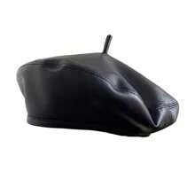 1 Basco in pelle PU con forma a disco, stile coreano versatile da artista, elegante, unisex