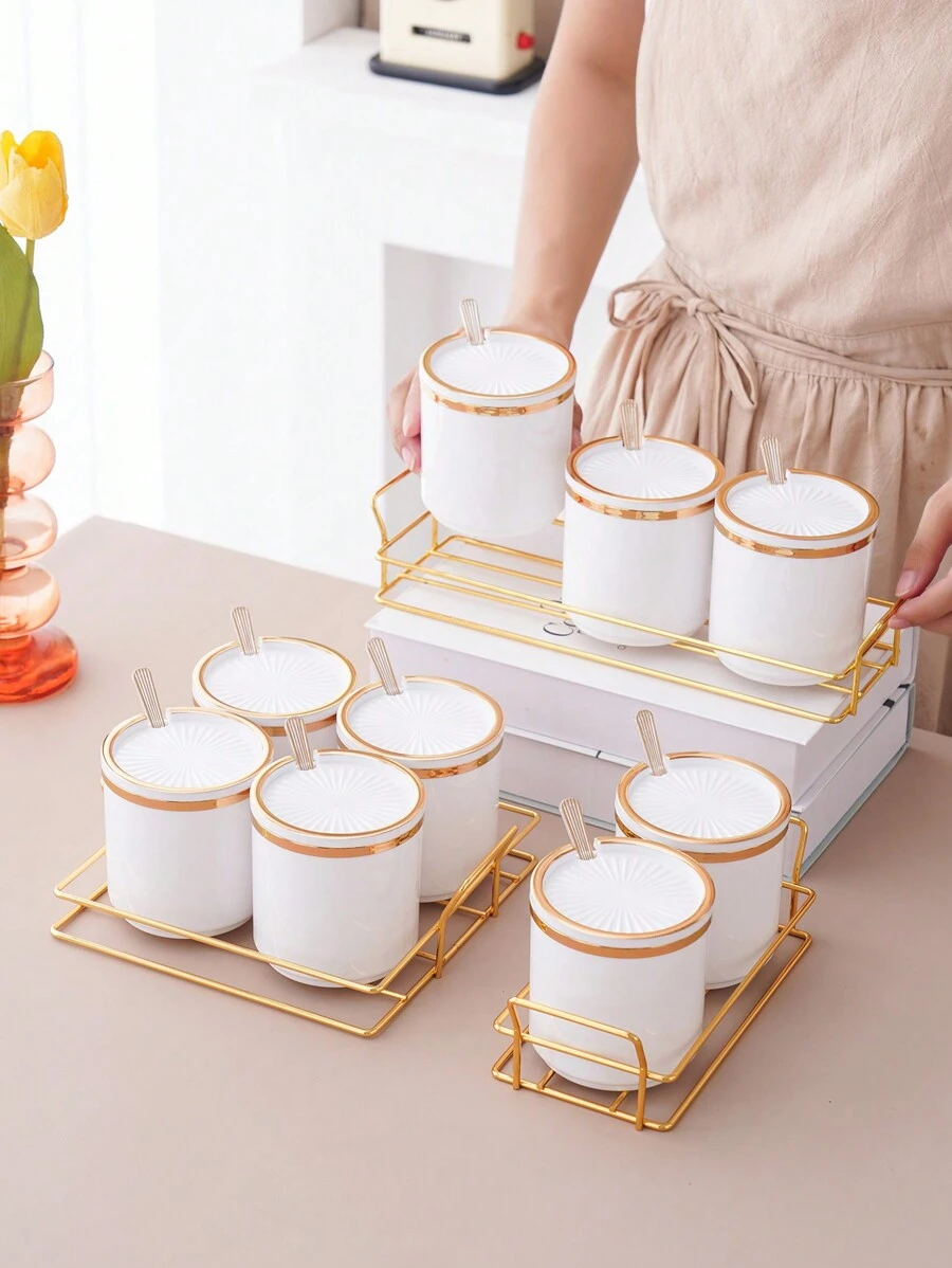 1 set de tarros para especias, sal y glutamato monosódico, ideal para bodas, cumpleaños, graduaciones, fiestas y días festivos