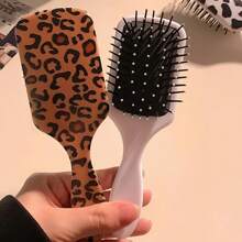 1 pieza Cepillo de pelo con estampado de leopardo/vaca, cepillo desenredante antiestático y de masaje adecuado para todo tipo de cabello, ondulado/rizado/grueso/largo/corto/seco-húmedo