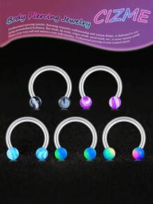 CIZME 5 peças de moda 16G aço inoxidável nariz anel septo clicker para mulheres, adequado como dia dos namorados, presente de natal