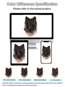 1 pièce Perruque synthétique résistante à la chaleur, ondulée profonde, cheveux bruns de 24 pouces, pièce de cheveux de haute qualité pour usage quotidien