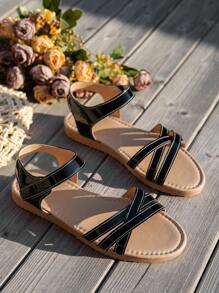 Dép đế bằng màu đen dành cho nữ, trang trí ruy băng, nhẹ, phù hợp cho bãi biển, kỳ nghỉ - màu đen - Xem 5