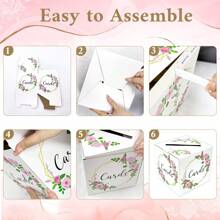 1pc Wedding Card Box With Slot, Cardboard Gift Card Box For Wedding Reception, DIY Wedding Envelope Money Card Box For Party Graduation Baby Shower Birthday Decorations Gifts Party Decorations Bachelorette Summer Beach Back To School School Supplies Room Decor