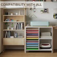 Craft Organization And Storage Cabinet With Crafting Table Organization Workstation, Craft Storage Organizer With Vinyl Roll Holder, Crafting Storage Cabinet - White - View 4