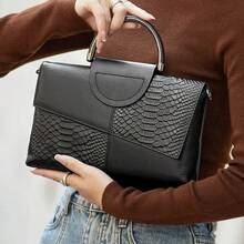 PU Synthetic Leather Women's Shoulder Crossbody Bag Fashion Casual Dinner Wedding Alligator Pattern Flap Handbag And Purse