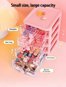 Caja de almacenamiento de maquillaje de 2-5 capas, caja de almacenamiento multifuncional, caja de maquillaje y joyas estilo cajón, caja de almacenamiento de artículos de papelería, caja de almacenamiento con forma de conejo, caja de almacenamiento de cajón de escritorio, caja de almacenamiento de cajón apilable, caja de almacenamiento de cajón estilo conejo, organizador multifuncional para oficina y tocador, adecuado para accesorios para el cabello, artículos de papelería, joyas, dormitorio, sala de estar, entrada, hogar, dormitorio, diseño de ahorro de espacio en el escritorio - Multicolor - Ver 3