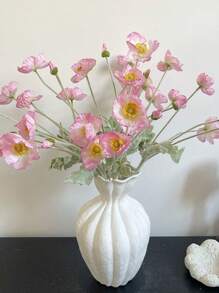 1 Stück, 58 cm, künstliche Mohnblume mit 3 Blüten und 1 Knospe, Stil biegsam, geeignet für DIY Innenraumdekoration Zuhause, Vasenbepflanzung, Hochzeit, Party, Frühjahrs-Bestseller, Gartendekoration, Outdoor Pflanze, Gärtnerei, Künstliche Blumen - Verschiedenfarbig - Übersicht 8