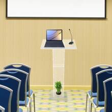 HYYKJ-US Podium Conference Pulpit Acrylic Clear Plexiglass Pulpit Podium Stand Lectern - 1 - View 2