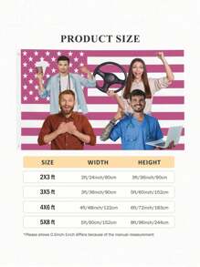 个性化粉红色美国国旗，带定制四人信息，可定制两人，粉红色面料用于家庭装饰、花园、办公室，个性化聚酯装饰旗帜适用于花园、俱乐部、音乐会、酒吧、宿舍、客厅、卧室，适合情侣、家庭和情侣的旗帜，适合作为新年礼物