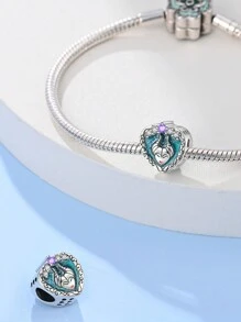 STYFNE 1 pieza Accesorios de vestir de la serie del Día de San Valentín con reina de corazones y picas, carta de póker de corazón, colgante de castillo azul de corazón para manualidades, pequeños regalos diarios para novias y mejores amigas