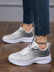 女士时尚渐变色休闲运动鞋，透气柔软舒适低帮运动鞋，适合跑步、户外、健身和日常穿着