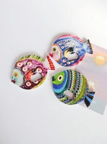 1pc Cute Goldfish Embossed 3D Fridge Magnet & Bottle Opener, Large Size, Home Decor, Daily Use And Holiday Gift Birthday Gifts Graduation