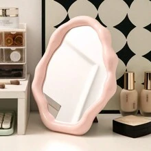 1 件不对称云形折叠化妆镜，可立式或悬挂式，适用于公主、学生、浴室、Ins 风格 - 彩色 - 查看 1