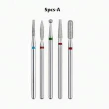 5pcs Diamond Nail Drill Bit Set Milling Cutter For Manicure Cuticle Bits Electric Files Dead Skin Remove Tolls Accessories - Multicolor - View 11