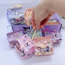 Sanrio 1 Box Of Sanrio Kuromi 5-In-1 Paper Tape, Parcha Dog Big Ear Dog DIY Material Sticker, Meileti Handbag Sticker, Cartoon Handbag Sticker Tape, Small Gift Box, Children's Girl Reward Gift, Paper Handbag Sticker, Drawing Paper Tape, Student Creative DIY Tape