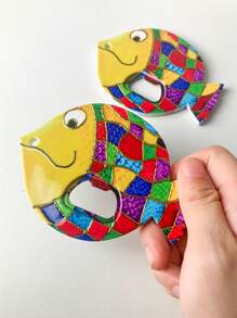 1pc Cute Goldfish Embossed 3D Fridge Magnet & Bottle Opener, Large Size, Home Decor, Daily Use And Holiday Gift Birthday Gifts Graduation