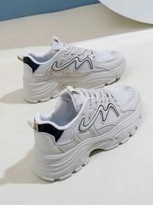 1 Paio di Sneaker Bianche Stile Coreano Nuovo per la Primavera 2025, Stile Ins, Scarpe Sportive Casual con Suola Spessa e Platform