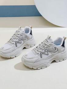 1 Paio di Sneaker Bianche Stile Coreano Nuovo per la Primavera 2025, Stile Ins, Scarpe Sportive Casual con Suola Spessa e Platform