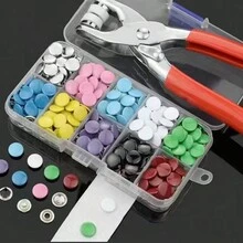 EDCUEBE7 50/200 nút bấm kèm kìm, bộ nút bấm vô hình liền mạch nhiều màu sắc và hộp đựng 10 ô, thích hợp cho đồ thủ công DIY, quần, yếm, mũ, giày dép, ô dù, may quần áo (nhiều màu nút bấm, không hộp) - Nhiều màu - Xem 2