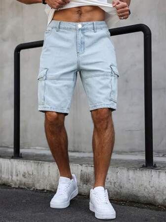 Men's Fashionable Classic Denim Pocket Shorts Jorts