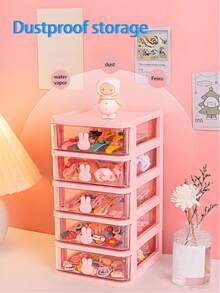 Caja de almacenamiento de maquillaje de 2-5 capas, caja de almacenamiento multifuncional, caja de maquillaje y joyas estilo cajón, caja de almacenamiento de artículos de papelería, caja de almacenamiento con forma de conejo, caja de almacenamiento de cajón de escritorio, caja de almacenamiento de cajón apilable, caja de almacenamiento de cajón estilo conejo, organizador multifuncional para oficina y tocador, adecuado para accesorios para el cabello, artículos de papelería, joyas, dormitorio, sala de estar, entrada, hogar, dormitorio, diseño de ahorro de espacio en el escritorio - Multicolor - Ver 11