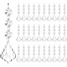 30 قطعة من الأعمدة البلورية الأكريليكية الجليدية، ديكورات شتوية على شكل أشجار، زخارف بلورية معلقة، لأجراس الإنارة، ديكورات الزهور، لديكور المنزل والغرفة والمكتب، لديكور الزفاف والنوافذ والمنزل في أعياد الحب والسنة الجديدة والفصح وعيد الأم وعيد الميلاد