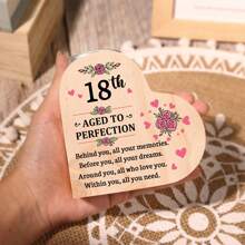 1 件定制文字印刷心形木制烛台适合家居装饰、桌面、书房、情人节、感恩节、生日、周年纪念日、婚礼礼物 - 彩色 - 查看 3