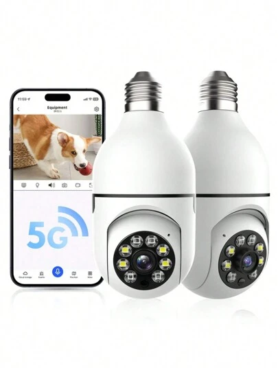 1/2/4pcs Light Bulb Security Cameras Wireless Outdoor - 720P Or 1080P 360° Motion Detection, E27 For Home Security Outside Indoor, Full-Color Night Vision, Auto Tracking, Siren Alarm, Recording