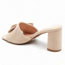 Schuhe mit Absatz und Schleifen-Dekoration und Accessoire - Beige - Übersicht 3